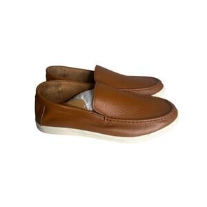 Jousen Milan Men’s Brown Pebbled Leather Slip-On Loafers SZ 13